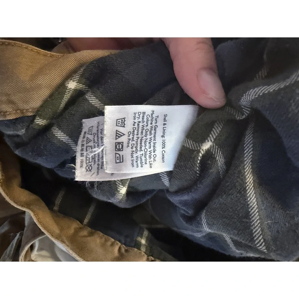 Eddie Bauer Flannel Lined Cargo Pants Mens 35x32 Khaki Hiking Outdoor